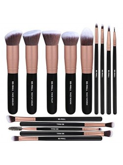 BS-MALL Makeup Brushes,14 Pcs Brush Set, Rose Golden, 1 Count Rose Gold