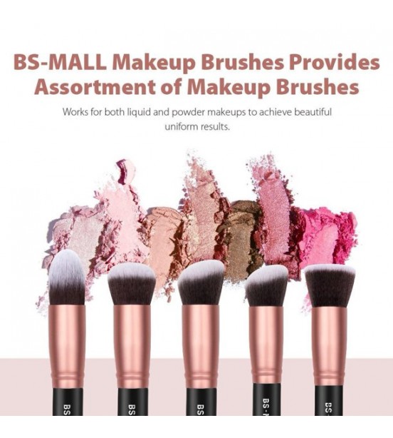 BS-MALL Makeup Brushes,14 Pcs Brush Set, Rose Golden, 1 Count Rose Gold