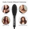 Hocosy Electric Hair Straightener Brush with LCD Display, Anti-Scald, Women Gifts