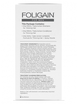 Foligain 3-Piece Trial- Men's Triple Action Complete System For Thinning Hair 1.0 ea