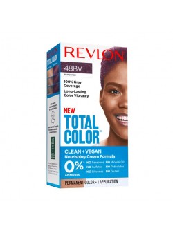 Revlon Total Color Permanent Hair Color, Clean and Vegan, 100% Gray Coverage Hair Dye, 48BV Burgundy, 5.94 fl oz