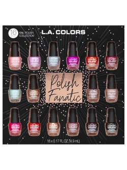 L.A. COLORS Cosmetics Limited Edition Holiday Fanatic Nail Polish Gift Set, 16 pc