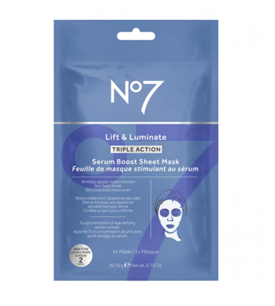 No7 Lift & Luminate Triple Action Serum Boost Sheet Mask