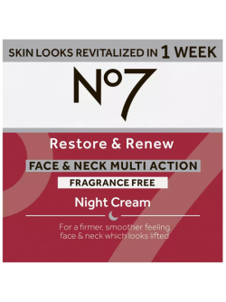 No7 Restore & Renew Multi Action Face & Neck Night Cream 1.69 Fl Oz