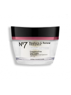 No7 Restore & Renew Face & Neck Multi Action Fragrance Free Day Cream SPF 30
