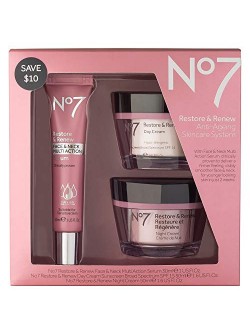 No7 Restore & Renew Face & Neck Multi Action Skincare System Pack of 1