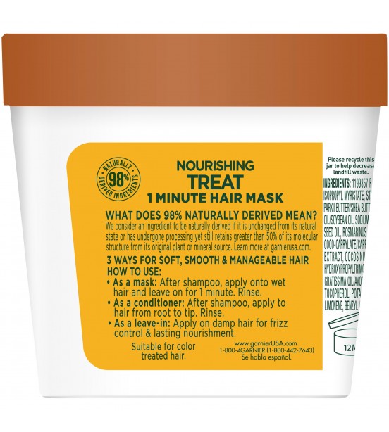 Garnier Fructis Nourishing Treat 1 Minute Hair Mask with Coconut Extract 3.4 oz