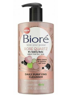 Biore Rose Quartz Charcoal Daily Purifying Cleanser