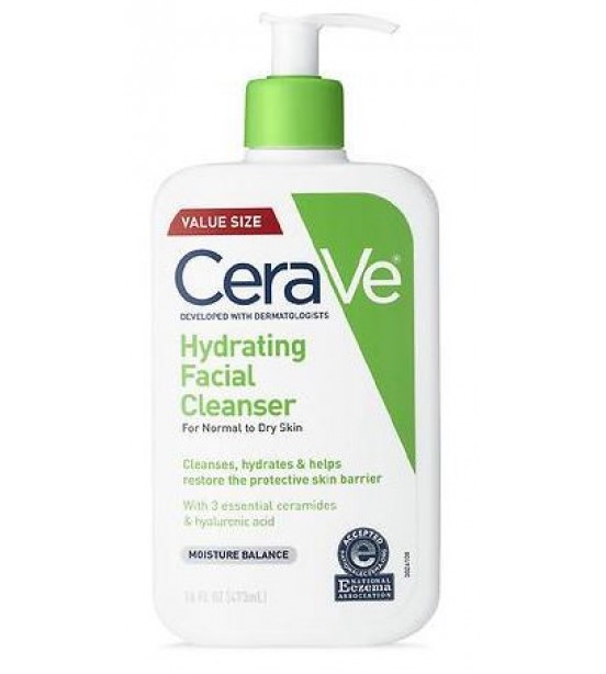 CeraVe Hydrating Facial Cleanser Fragrance Free with Hyaluronic Acid