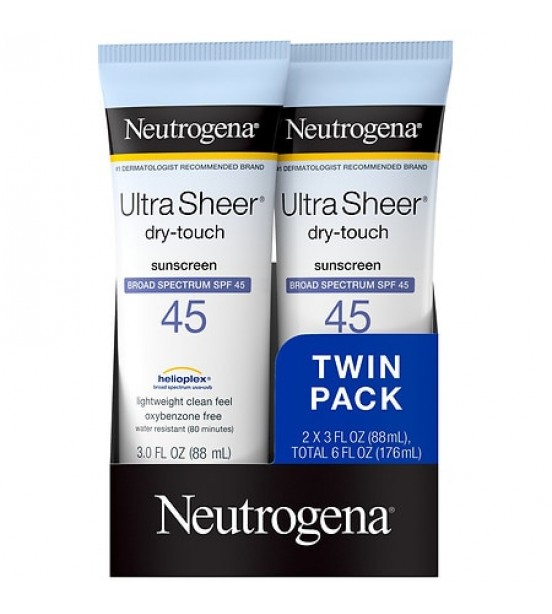 Neutrogena Ultra Sheer Dry-Touch Water Resistant Sunscreen SPF  453.0 fl oz x 2 pack