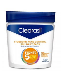 Clearasil Ultra Acne Control Treatment Facial Cleansing Daily Pads 5 in1 with Salicylic Acid 90.0 ea