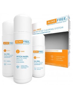 AcneFree Oil Free 24 HR Acne Clearing System, 3 Step Treatment Kit, 3 Count