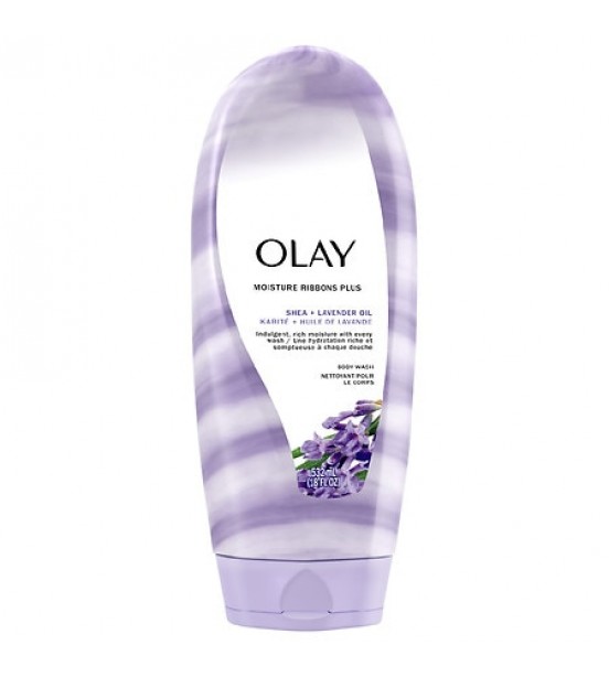 OLAY Moisture Ribbons Plus Body Wash Shea + Lavender Oil 18.0 fl oz
