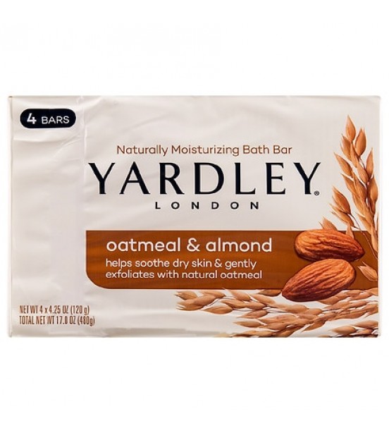 Yardley of London Naturally Moisturizing Bath Bar Oatmeal & Almond 4.25 oz x 3 pack