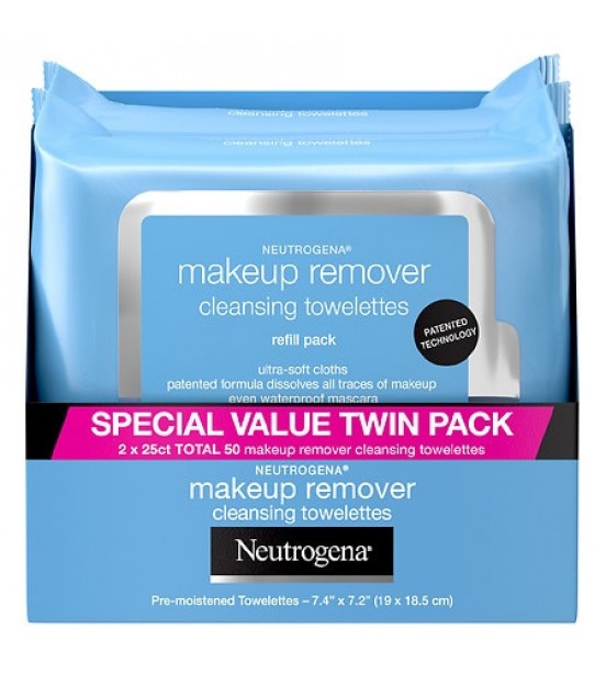 Neutrogena Makeup Remover Cleansing Face Wipes 25.0 ea x 2 pack