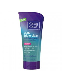 Clean & Clear Acne Triple Clear Exfoliating Facial Scrub 5.0 oz