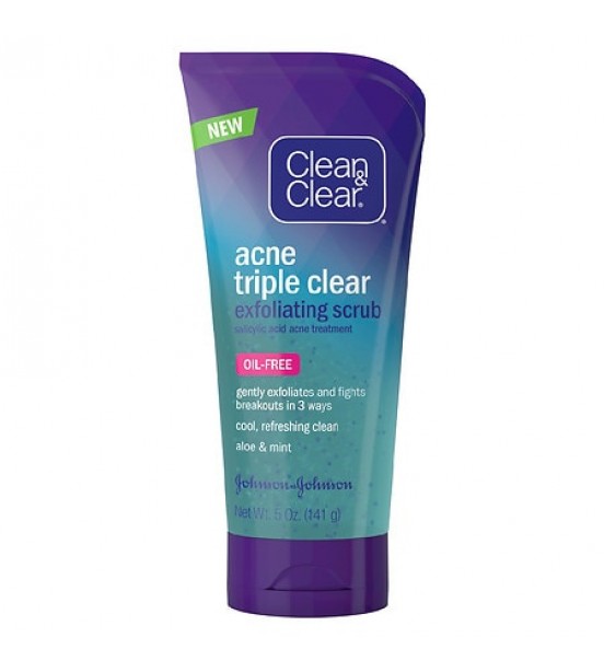 Clean & Clear Acne Triple Clear Exfoliating Facial Scrub 5.0 oz