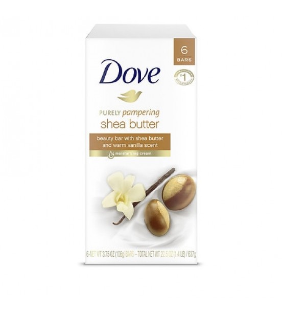 DOVE Purely Pampering Beauty Bars Shea Butter 3.75 oz x 6 pack