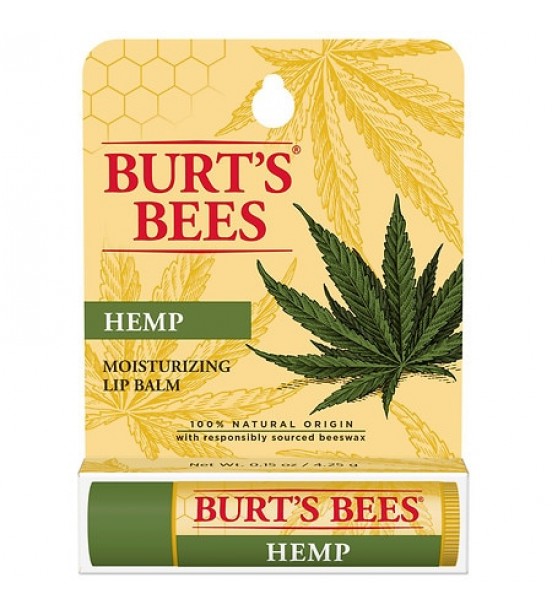 Burt's Bees 100% Natural Origin Moisturizing Lip Balm Hemp with Beeswax 0.15 OZ