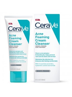 CeraVe Acne Foaming Cream Face Cleanser for Sensitive Skin 5.0 oz